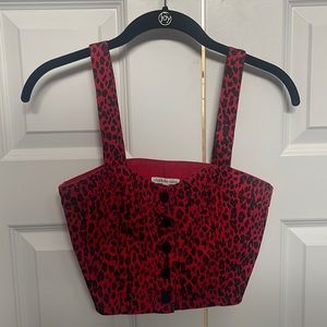 Red Leopard print crop top